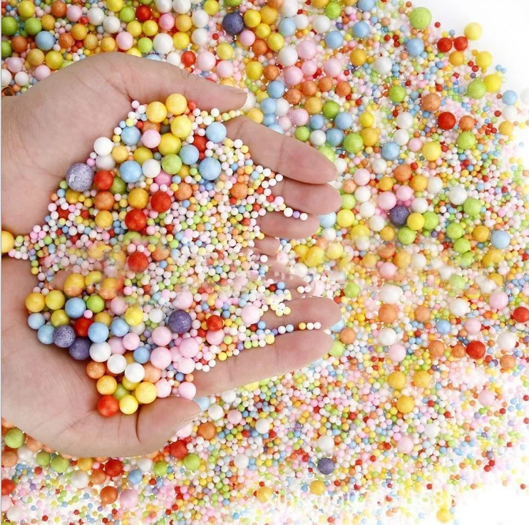 
 Завод слаймов, шарики из пенопласта 7-9 мм, сделай сам, бусины из пенопласта, набор слаймов для детей  