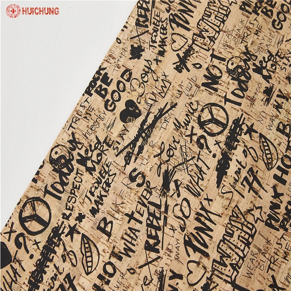  Граффити Печать синтетическая пробка кожа цветная доска для изготовления сумок