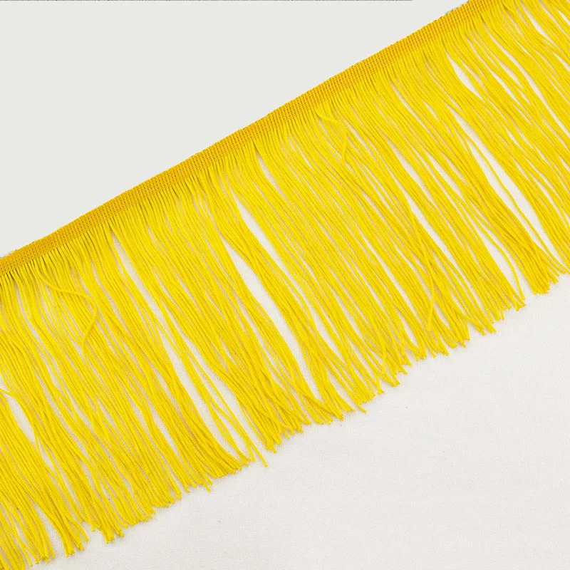 4 INCH CHEAP POLYESTER BLACK FRINGE FOR CLOTHES   Stretch Fringe Chainette For Dancewear  CLOTHES