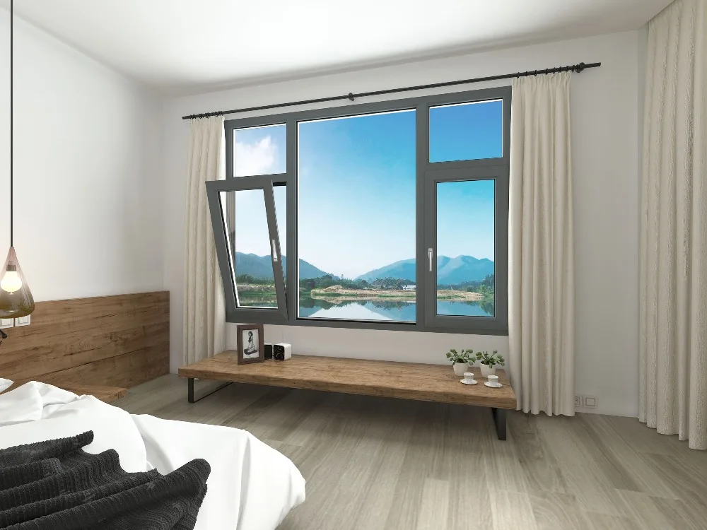 Customized Superior Quality Aluminum Profile For Windows Interior Aluminum Sliding Window Shutters Oval Shutter Window