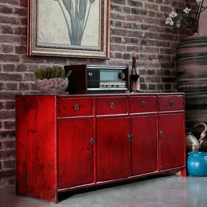 Ancient Age furniture Distressed finish chest cabinet multi-functional customized storage wooden sideboards