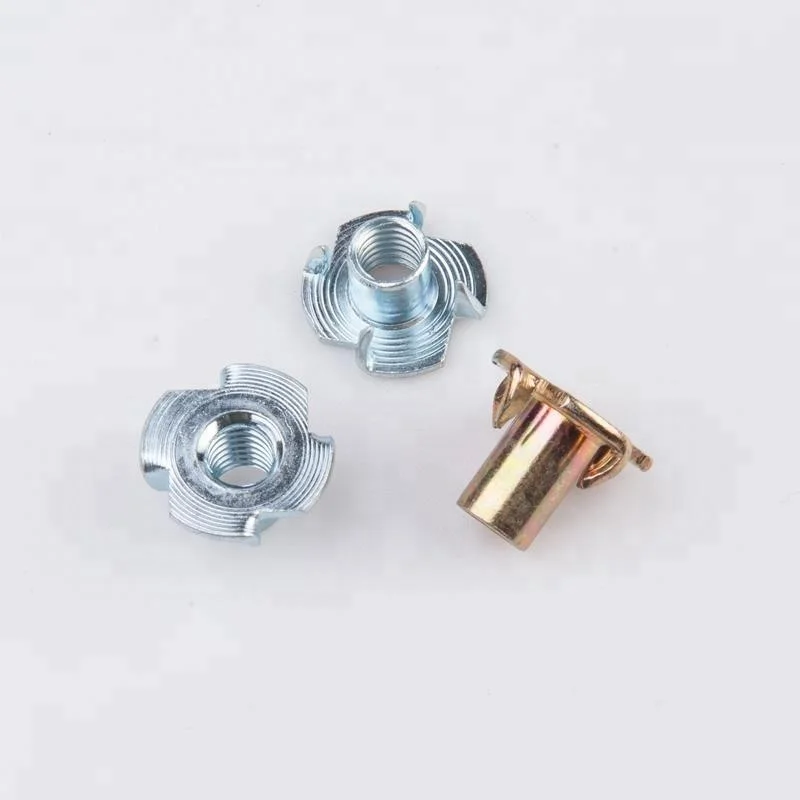 Factory Wholesale Cold Forging Insert Wood Furniture 4 Claws Nut With Half Thread