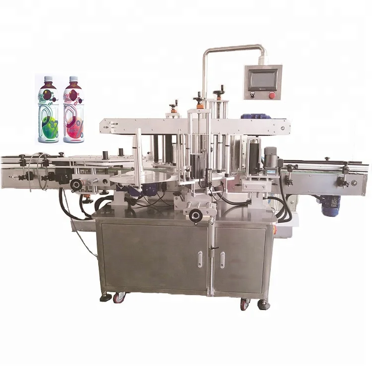 YM620R Automatic honey wine square bottle front and back labeling machine for flat bucket labeler