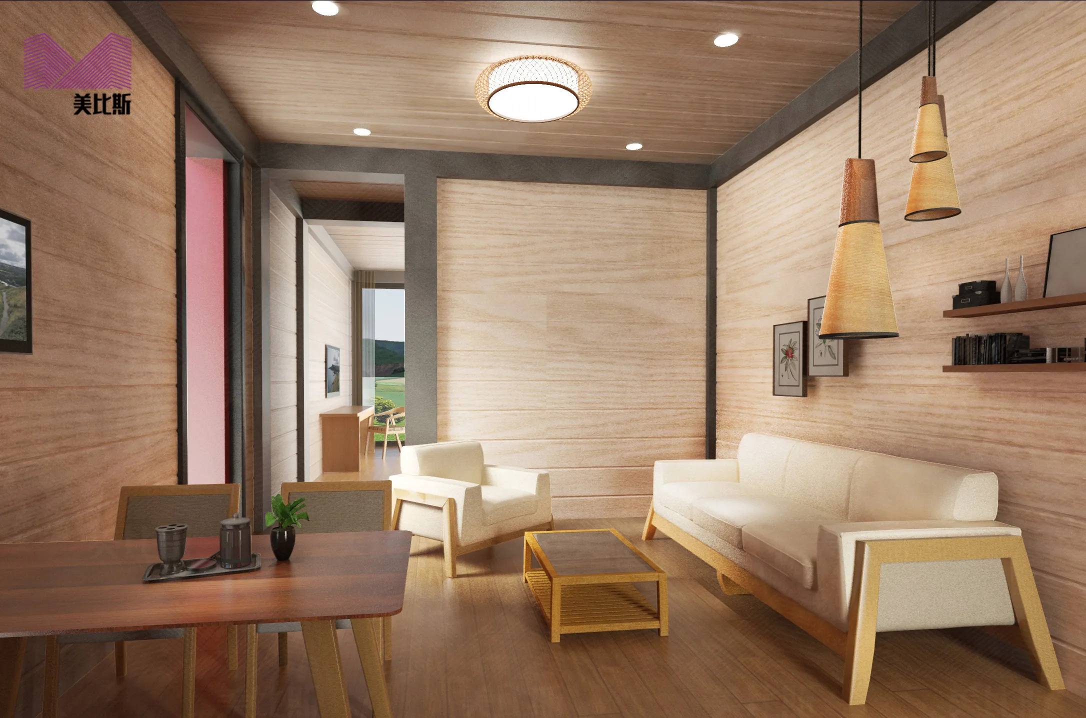 Prefab cottage Resort Log cabin 3 Bedroom Container Mobile Modern prefabricated house