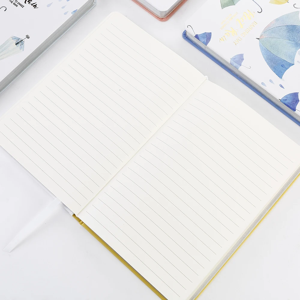 Cheapest thick paper cover raining umbrella hardcover notebook bulk custom printing