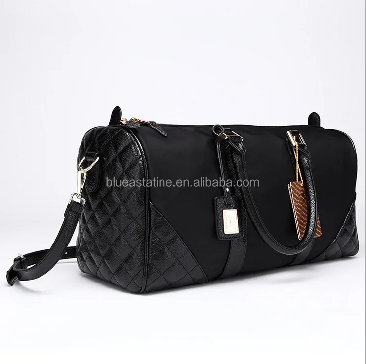 
Expandable Weekend Overnight Travel Duffel Bag Black Top Grain Leather,Mens Leather Overnight Bag 