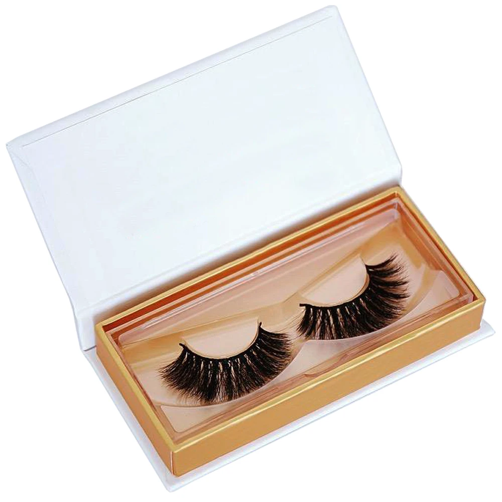 custom handmade hard eyelash box and cheap eyelash box packaging with white PVC tray for eyelash packaging