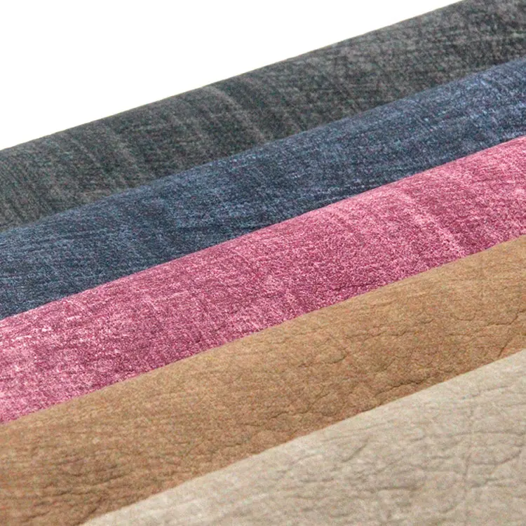 synthetic pvc handmade aniline marine pu brown leather fabric cloth rexine price per yard stock lot in wenzhou tannery