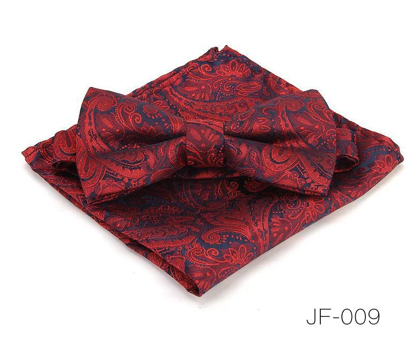 Модный свадебный набор для мужчин с красным карманом и галстуком-бабочкой