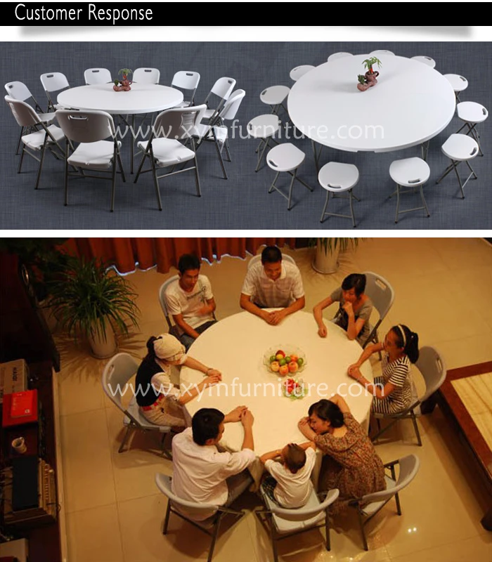 Hotel round foldable plastic table on sale