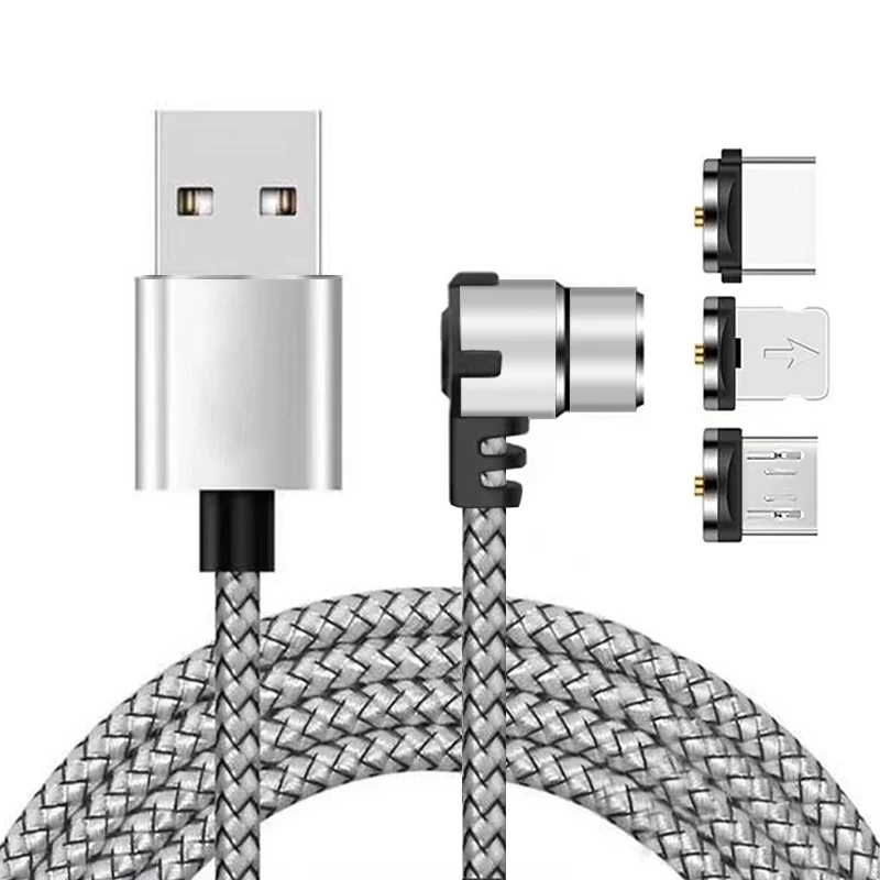 
Fashion design 90 degree braided nylon 3 in 1 cable usb magnetic for game 