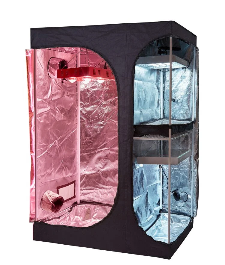 Китайский надежный поставщик, 2 в 1, промышленная палатка из 600D мочального майлара 108*48*80 дюймов, растительная палатка для выращивания растений в помещении