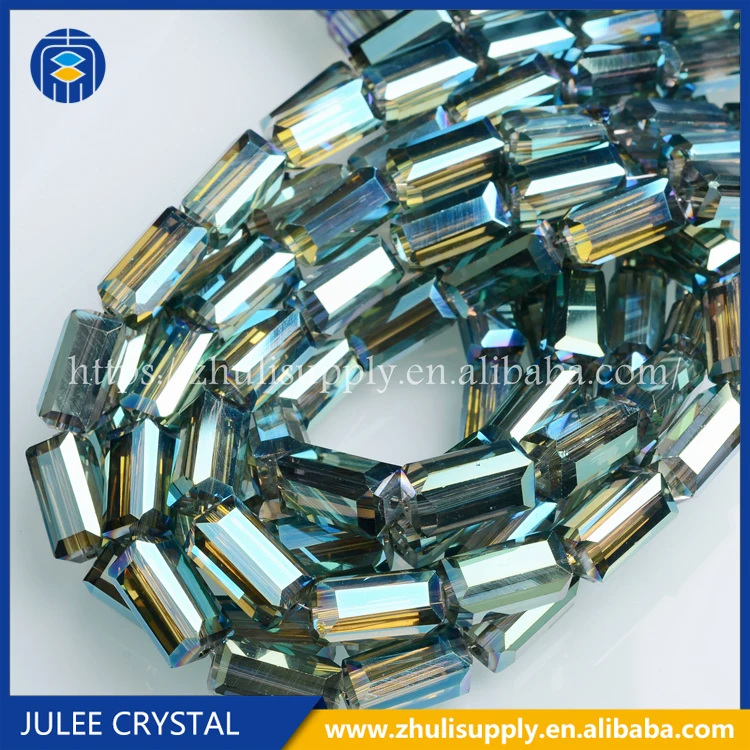 
Faceted Crystal Glass Rectangle Square Tube Crystal Long Cube Stick Beads 