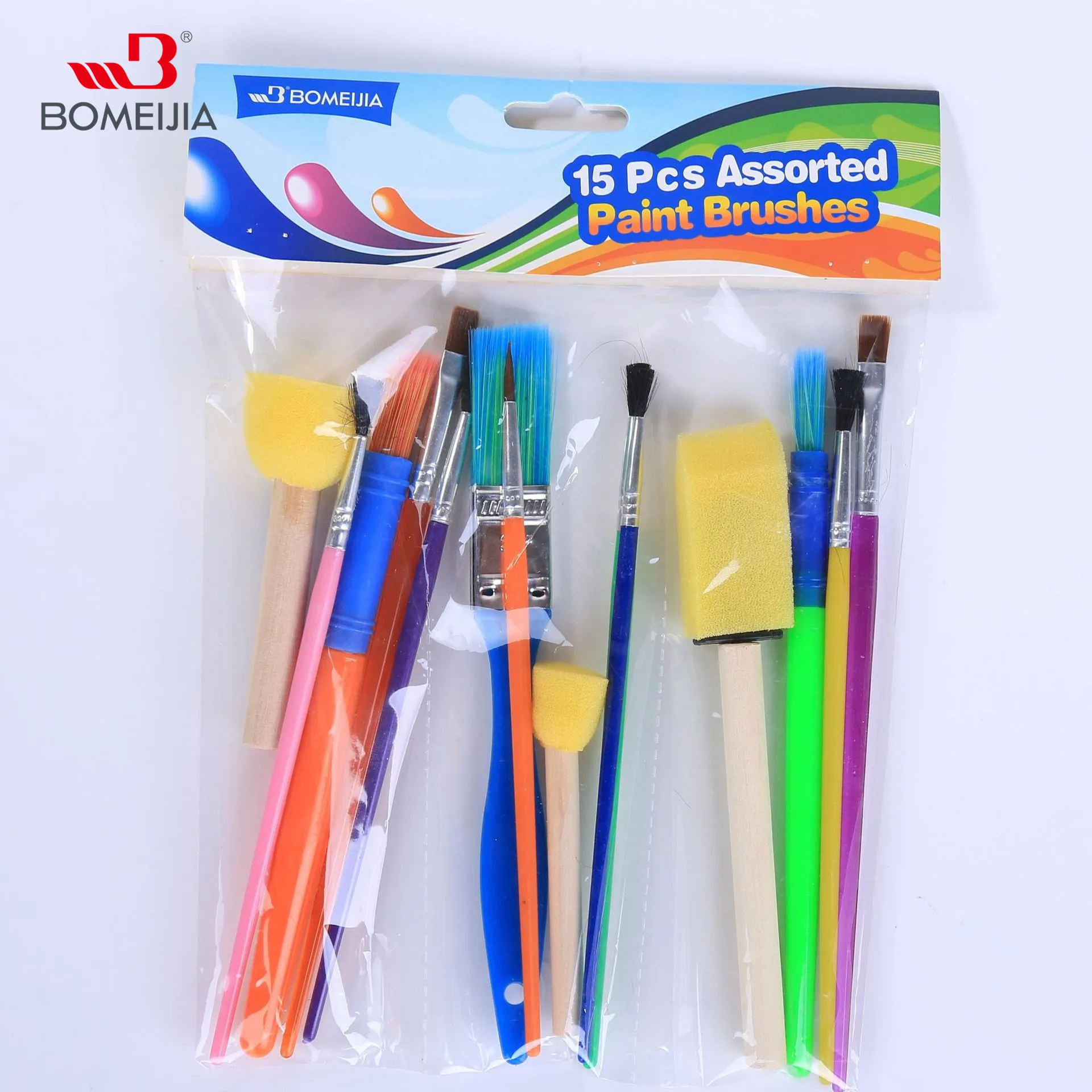 BOMEIJIA A0252 Good Quality 15pcs Assorted DIY Children Paint Brushes Set