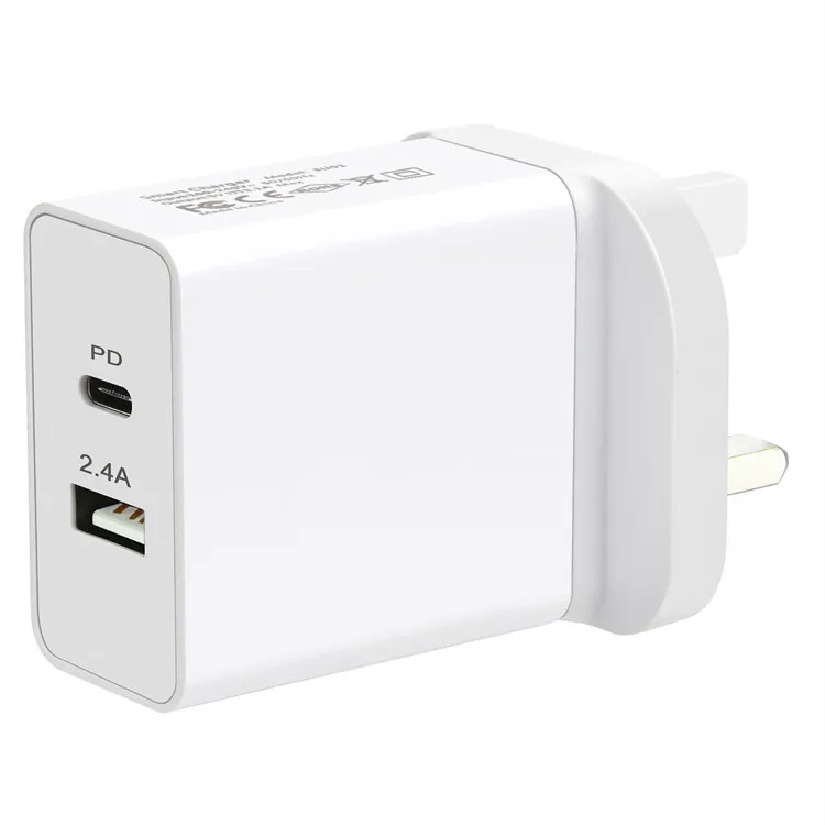 
Factory PD UK Plug Fast Dual USB Wall Charge Smart Phone Charger For iphone 