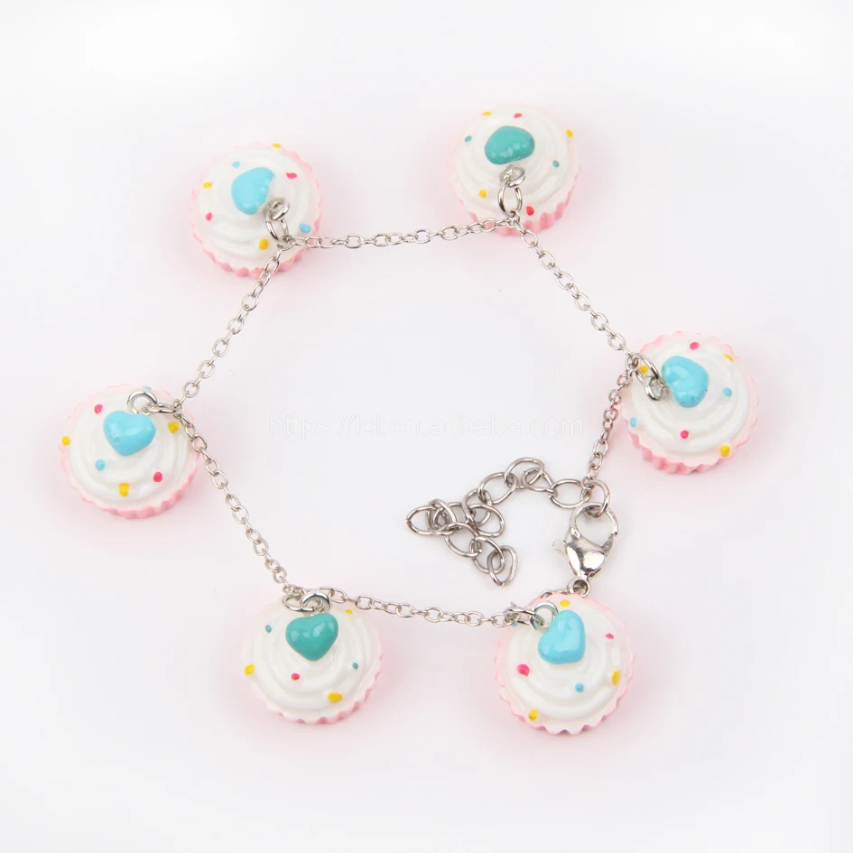 
Oktoberfest accessories cup cake bracelet girls candy cupcake enamel kids charms jewelry bracelet 