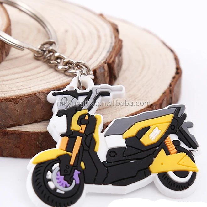 
popular factory price round motorcycle customized logo soft PVC keychain 