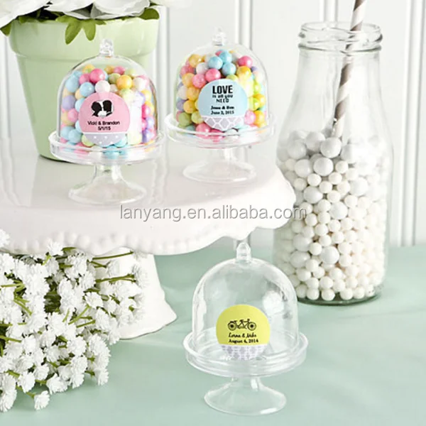 Custom Perfectly Plain Mini Cake Stand Plastic Box Wedding Shower Favors