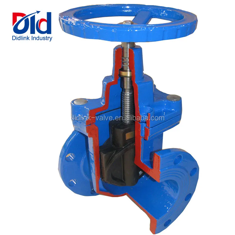 Cast Iron DIN Bright Stem Soft Manual Operated With Flanged Gate Valve