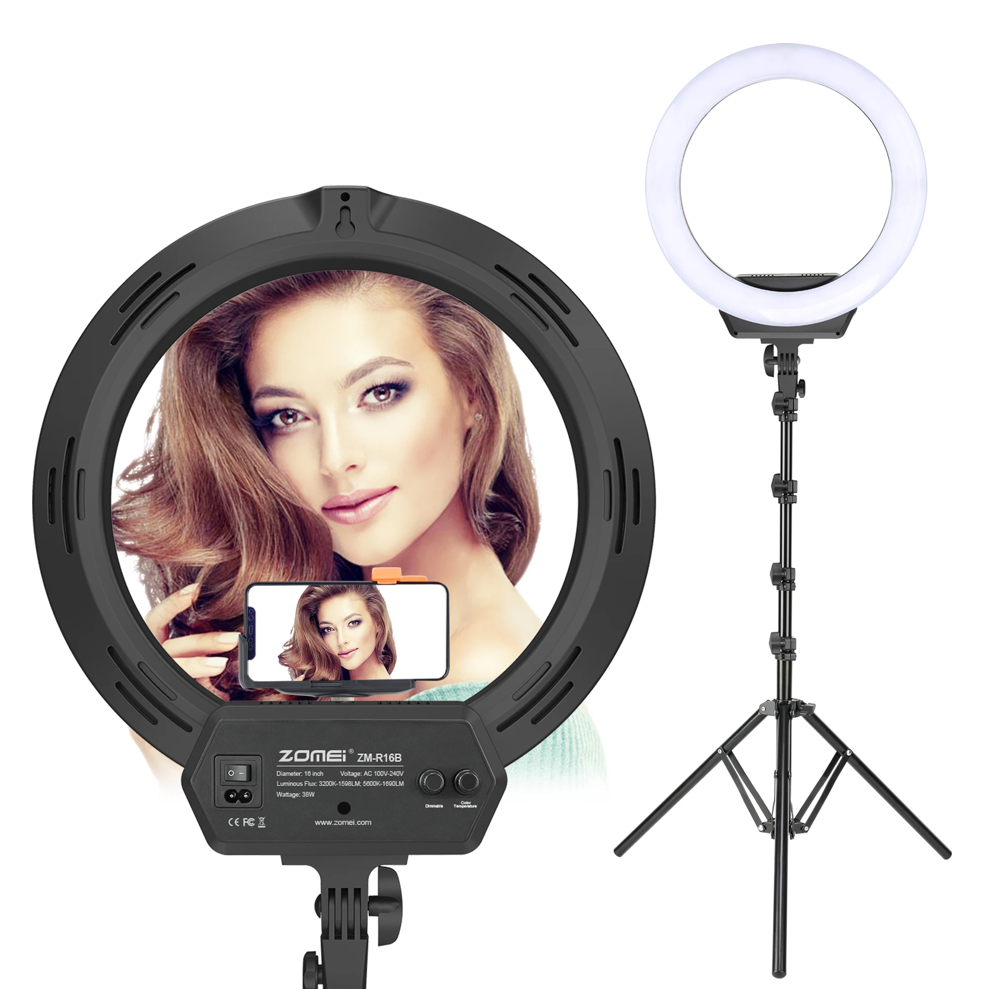 16inch LED Ring Light For Video Make Up Bi Color Photographic Lighting LED Beauty Ring Lamp for Makeup