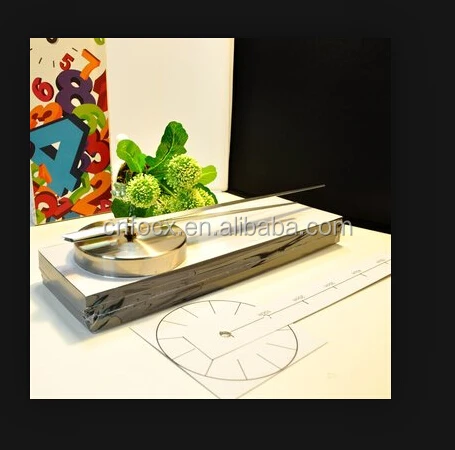 DIY Silver Large 3D Wall Clock / Home Decorative Mirror wall clock / Wall Sticker Decal Clocks