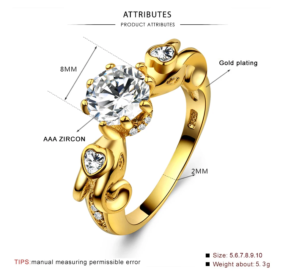 
High quality gold engagement ring in competitive price 