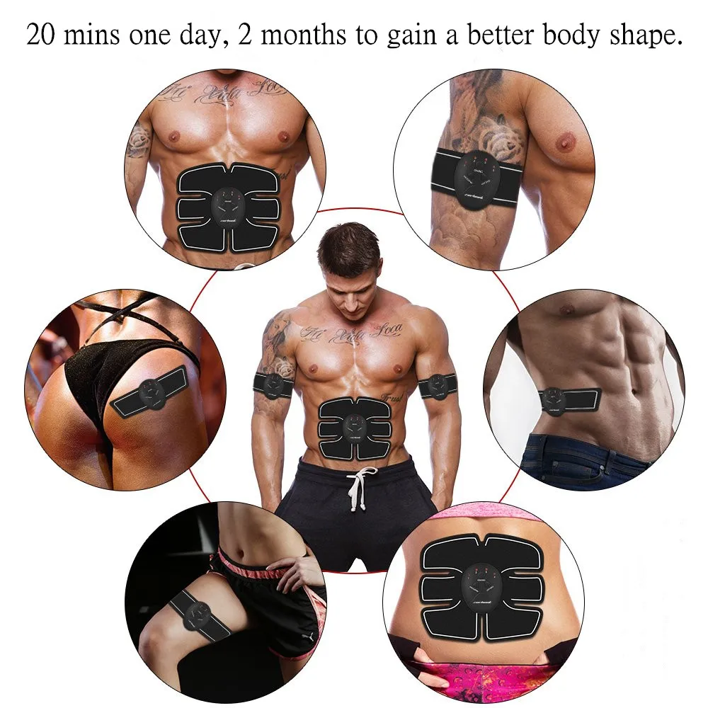 New high quality Fitness ems abdominal  stimulator abs trainer wireless beauty device for Men Women with 6 Modes and 10 Ievels