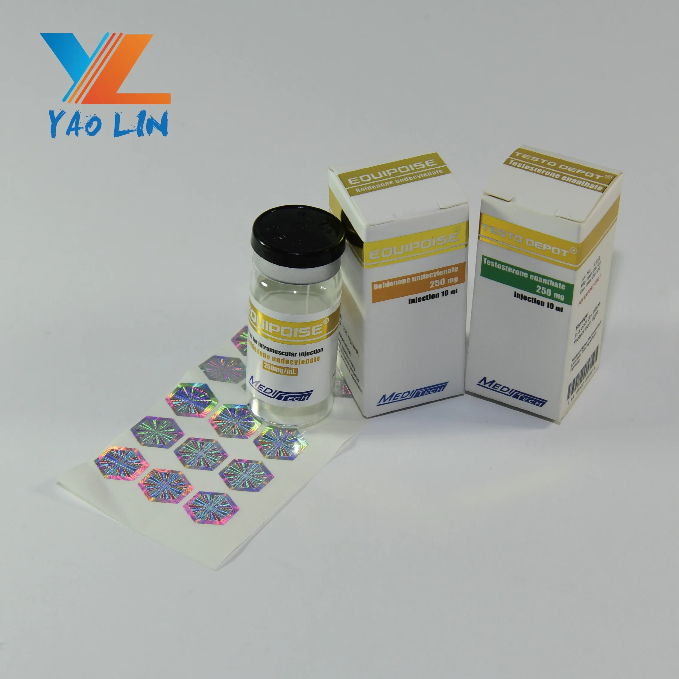 Yaolin custom medical pharma steroid 10ml vial labels and box