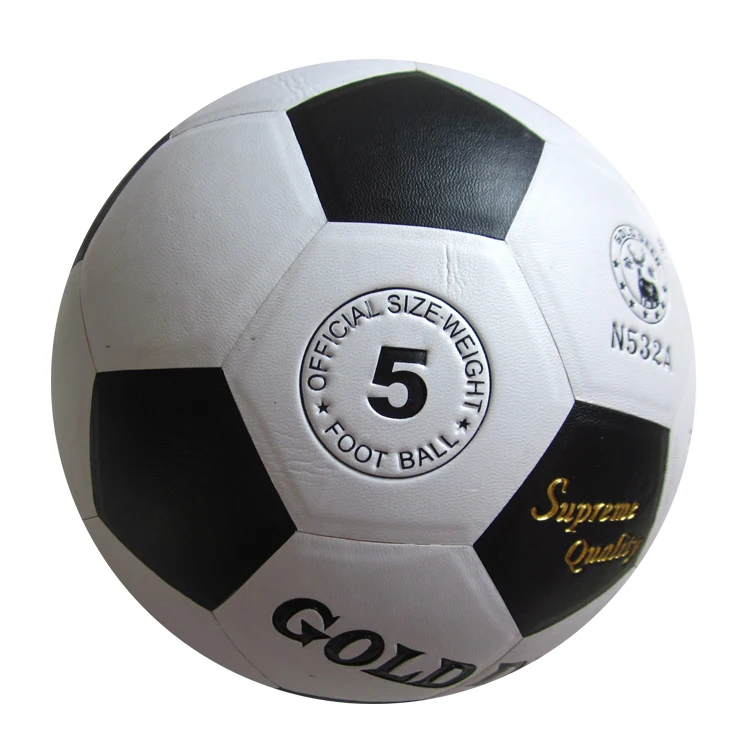Wholesale Boys Football Ball Merchandise Number 5 Black And White Soccer Pvc Laminated Soccerball