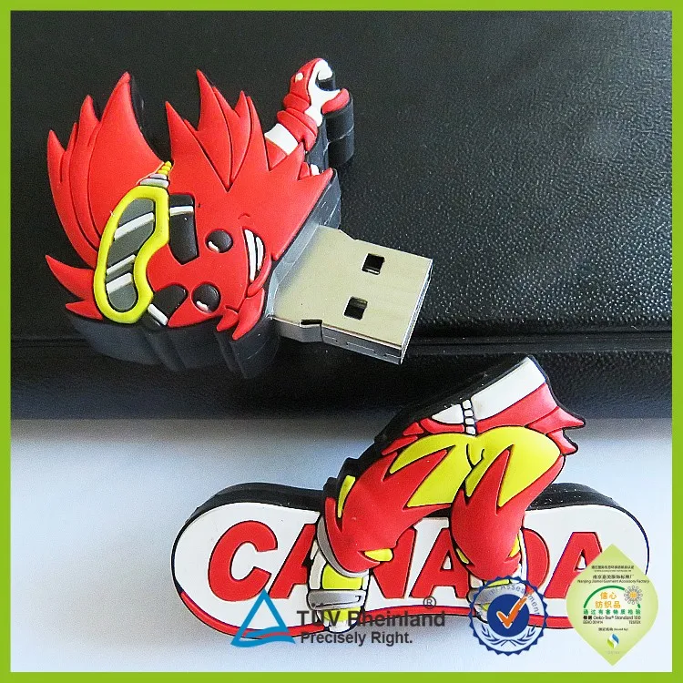 Cheap OEM silicone rubber cartoon character shape pvc usb flash drive