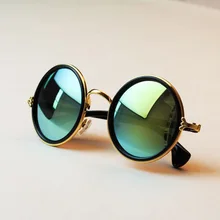 Free shipping 2014 New Fashion glasses Women men Fashion retro roundness colours Sunglasses summer 7 colors glasses