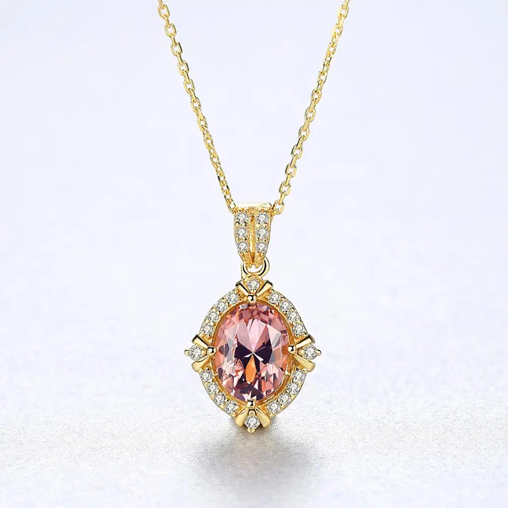 CZCITY Fashion New Brown Cut Smoke Topaz S925 Sterling Silver Women Gemstone Stones Necklace