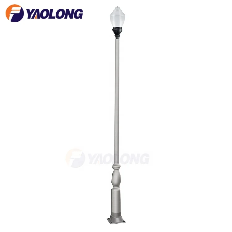 Yaolong 4M 6M 8M 12M Cast Die-casting Outdoor Bespoke Lamp Pole Galvanized Steel Road Street Lamp Pole