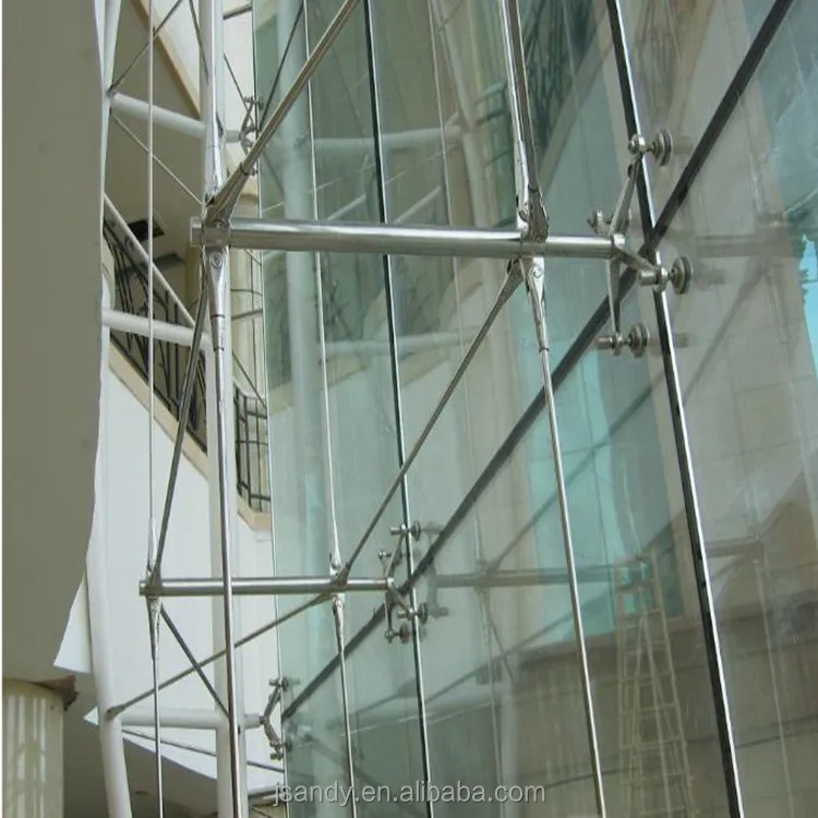 China Supplier Design Spider Point Support System Tempered Glass Curtain Wall Building With Steel Structure