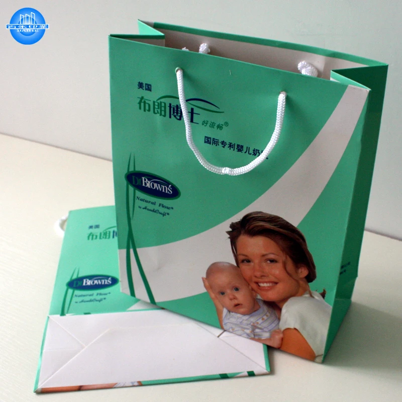 Custom Printing Logo Shopping Paper Bag with Handles Biodegradable Offset Printing Art Paper Film Lamination 1-3 Working Days -
