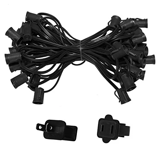 UL Approved 100FT 100 Sockets C7 G40 Globe String Lights With Clear Bulbs