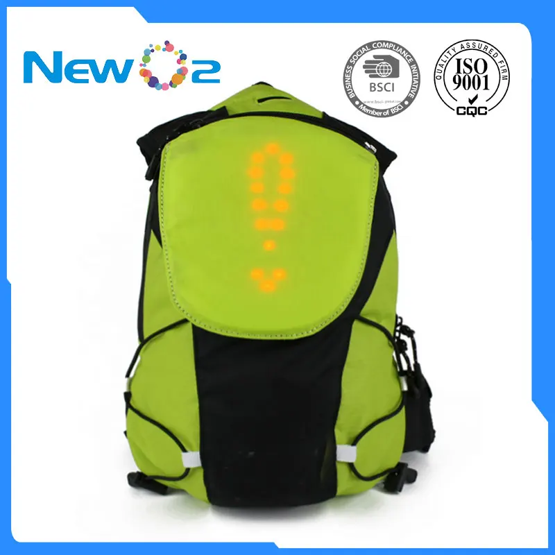 Factory direct sale LED turn signal light bike cycling backpack for outdoor night sports