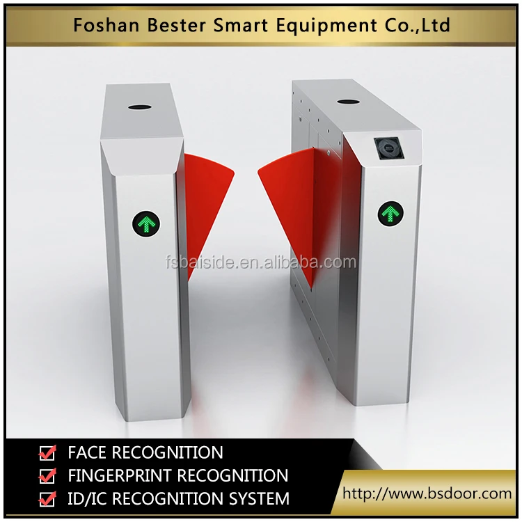 Finger print access control system automatic flap barrier gate