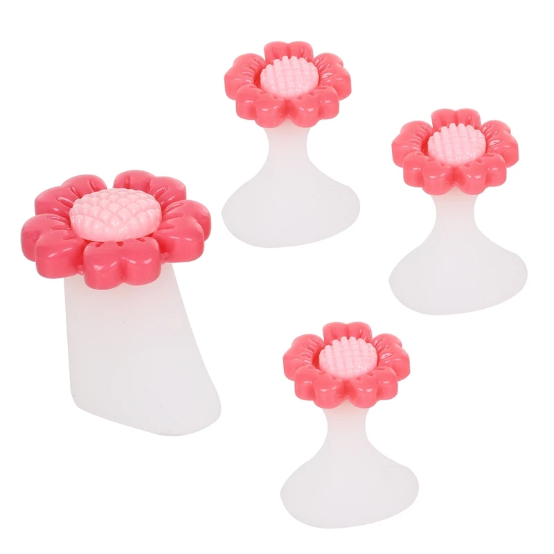 Nadeco silicone toes separator soft gel bunion & redress crooked toe device with rose daisy diamond toe nail art tools
