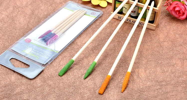 double side nail file sanding Cuticle Wooden nail stick with abrasive layer