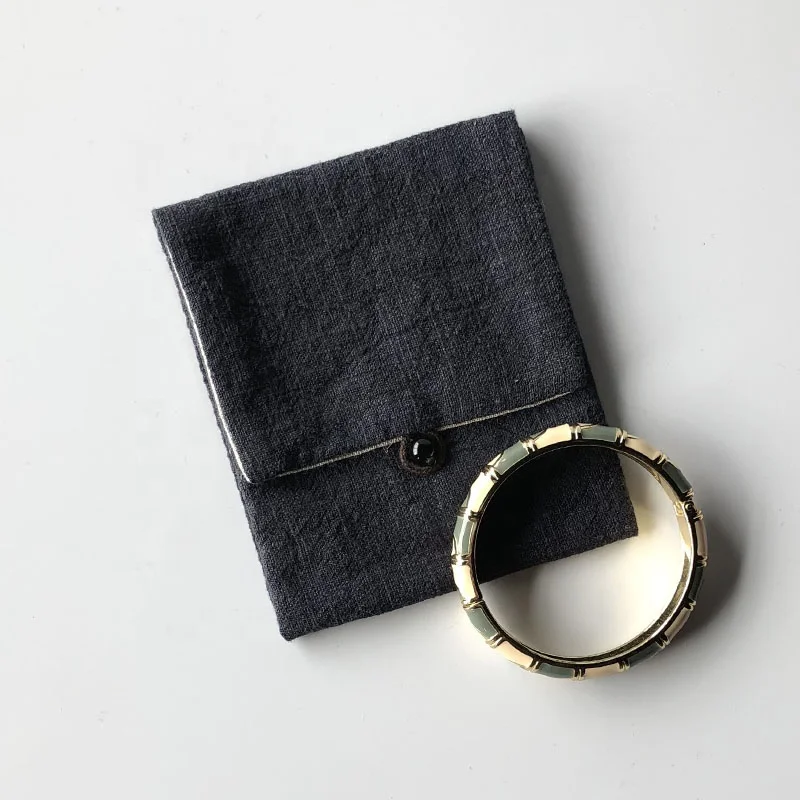 Custom Small Linen Jewellery envelope Bag Pouch