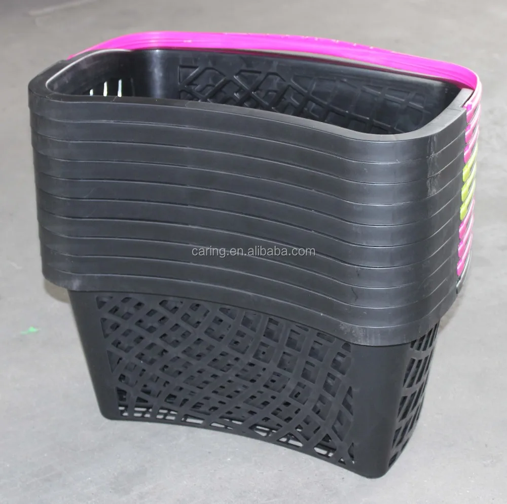2017 new plastic hand basket shopping basket trolley