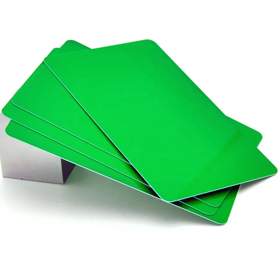HQ CR80 Plastic Blank Plain Green PVC Card with factory price