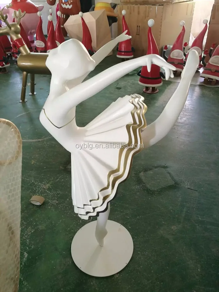hand made high quality fiberglass rotary Dancing Girl Ballerina Sculpture