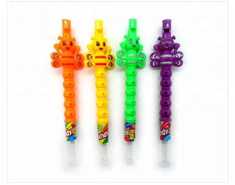 Bee shape whistle toy candy toys with sweet candy