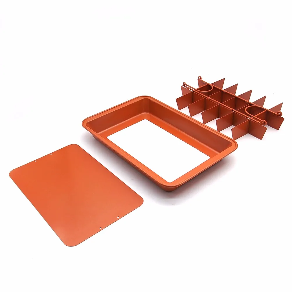 Amazon 12 inch Copper Nonstick Brownie Baking Pan Cutter with Built-In Slicer