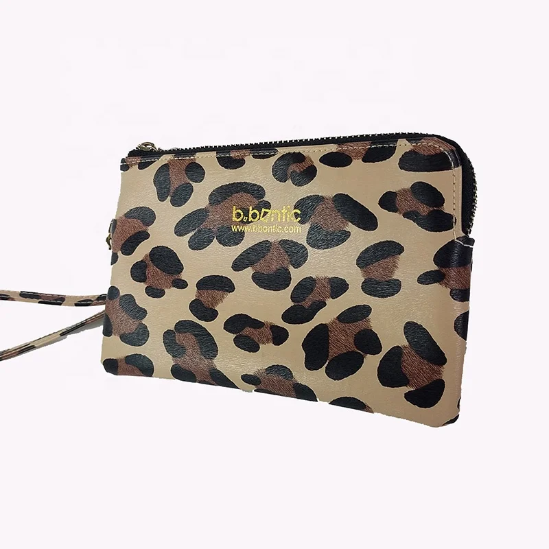 Wholesale Fashion Design Envelope Ladies Evening Custom Leopard Print Handbag Clutch bag Leather Coin Purse