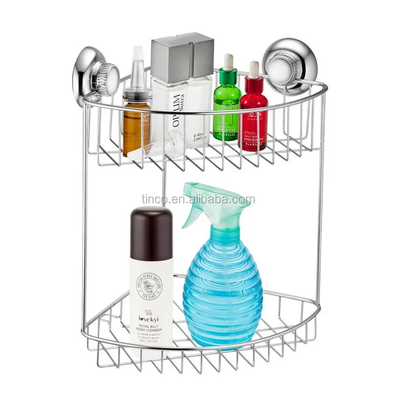 
bathroom accessories suction cup shower storage basket 