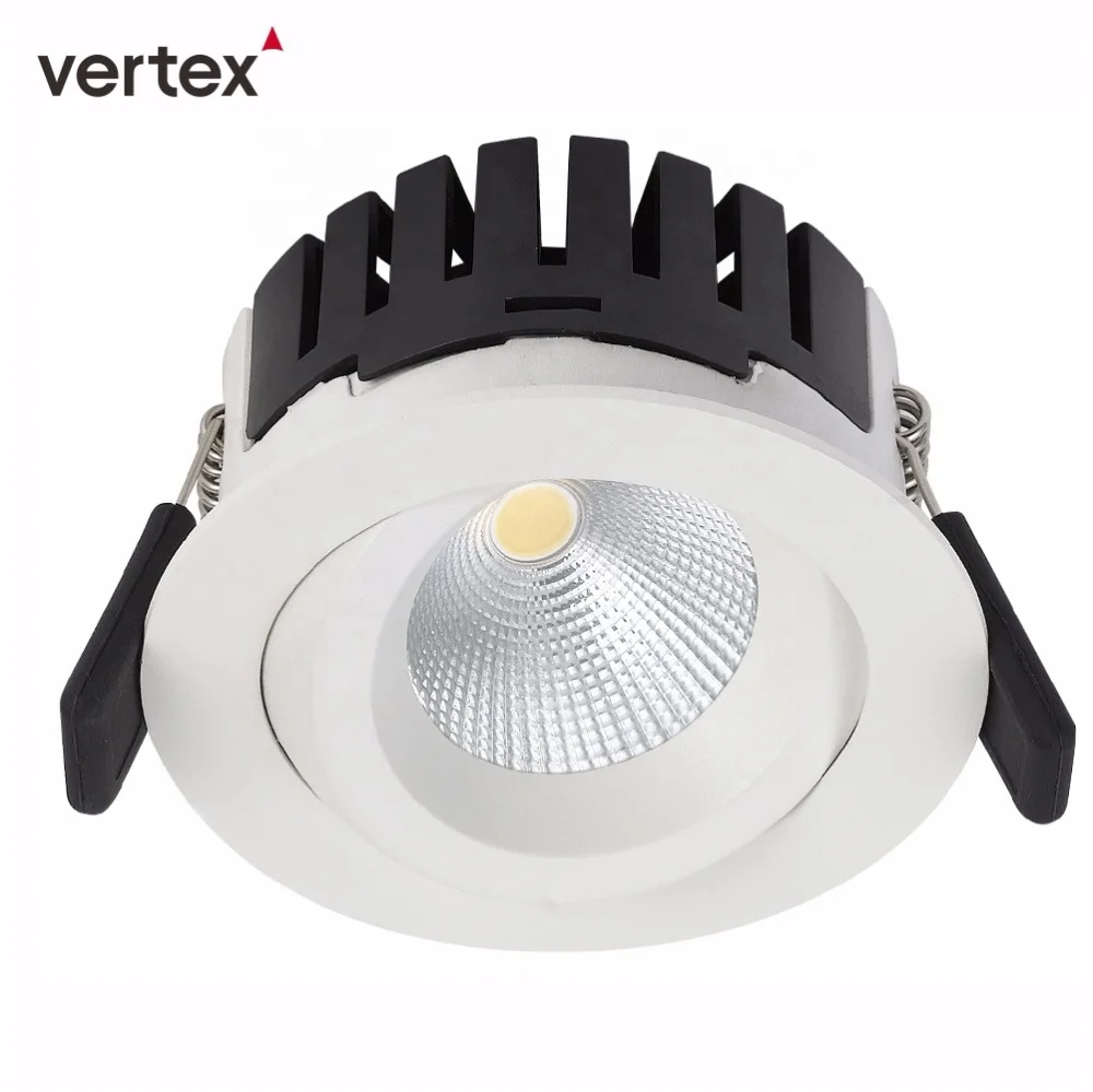 Flicker Free Anti Glare Led Down Light 360 Degree Adjustable Ip44 8W Dimmable Led Downlight Round Recessed Downlight