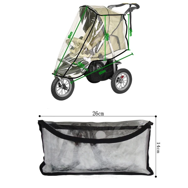 Eco-friendly rain cover for baby stroller with car seat